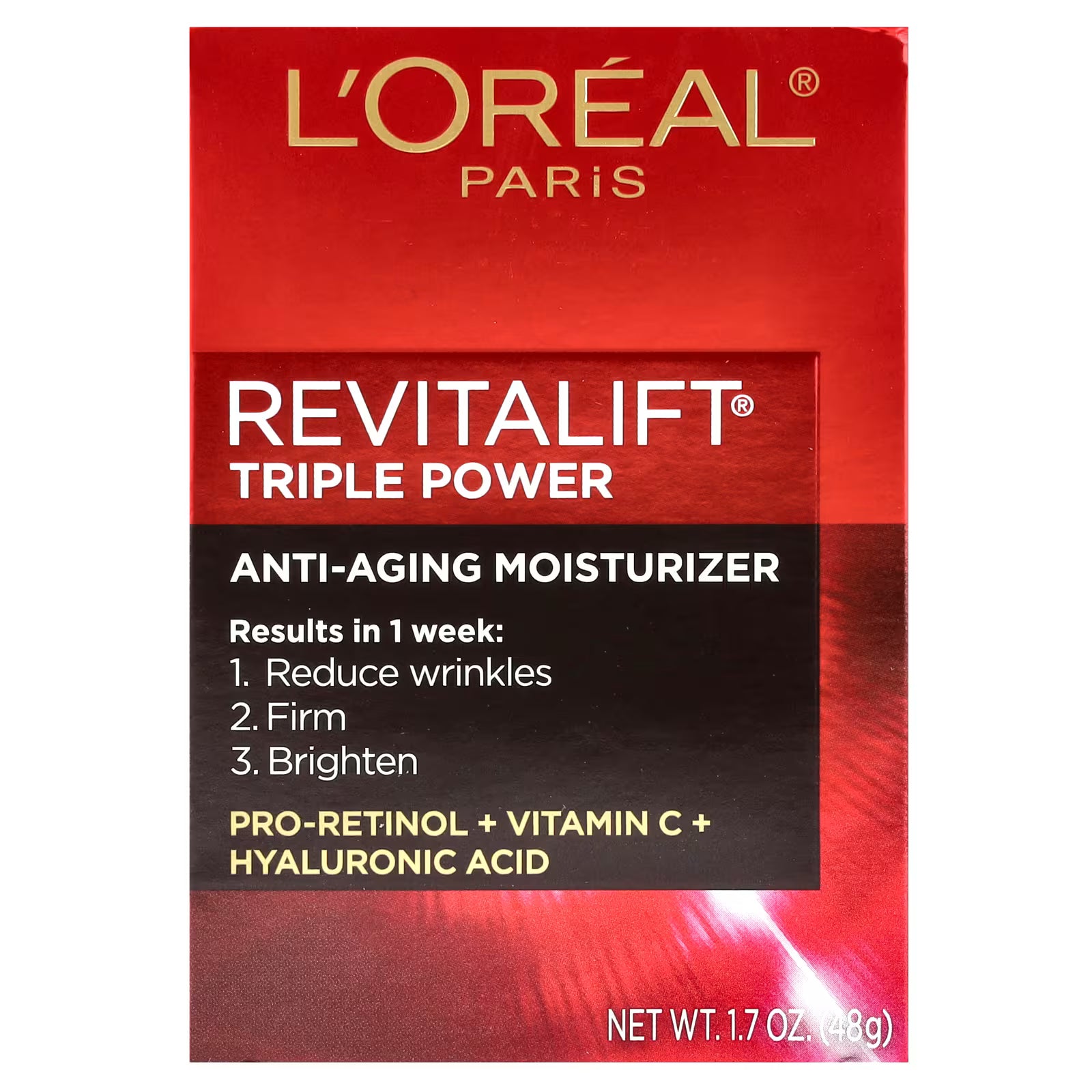 L'Oréal, Revitalift, Triple Power, Hidratante Antienvelhecimento, 48 g (1,7 oz) - 60% OFF